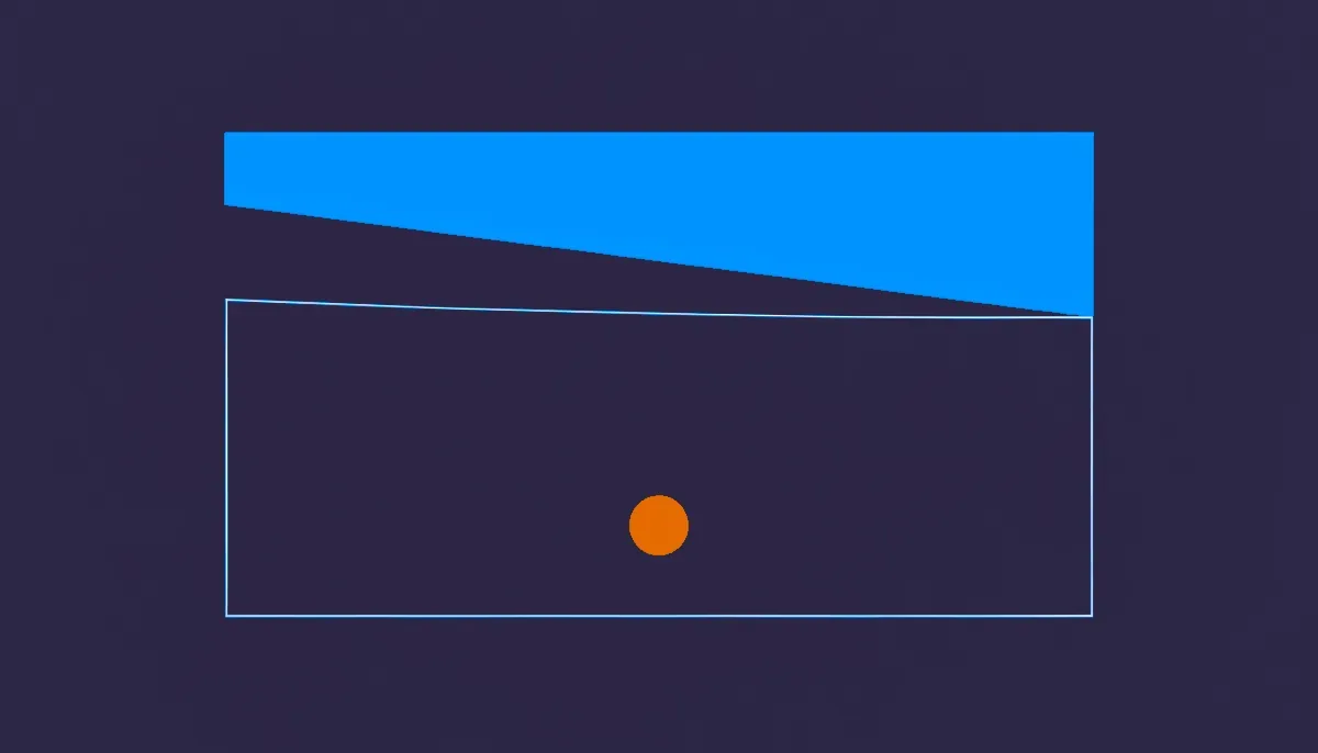 Editorial illustration: an answer panel split by a sponsored block wedged above an earned block