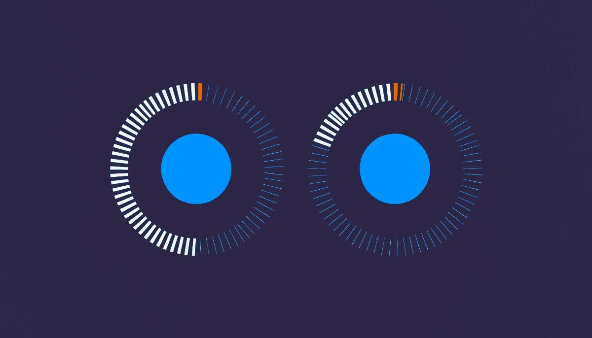 Editorial illustration: a calendar-like grid of repeated marks drifting in pattern over time